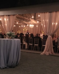 Tent Drape and Chandeliers