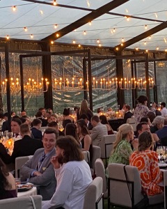 Candlestick Chandeliers Over Head Table