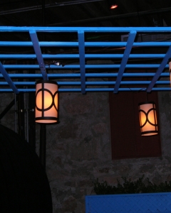 Circle Lantern Blue Lattice