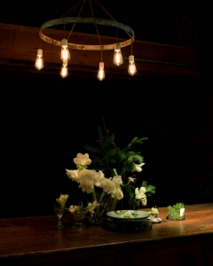 Bare Bulb Hoop Floral Display